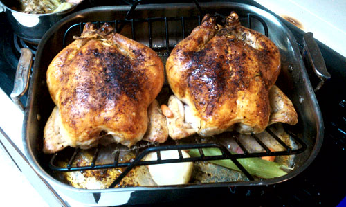 Roasting Chickens 4 Roasted chickens