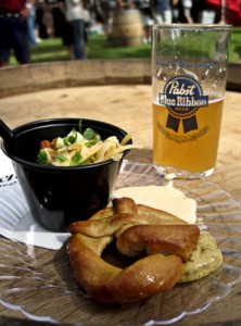 pbr_pretzel beer and a pretzel