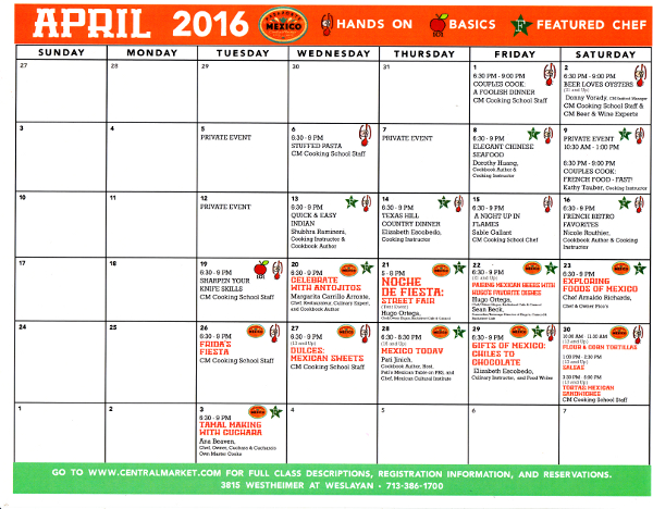 April Pasaporte Mexico Calendar