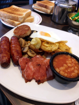 The Full Irish breakfast at Kingfisher Restaurant in Dublin