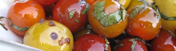 Fresh tomatoes with basil